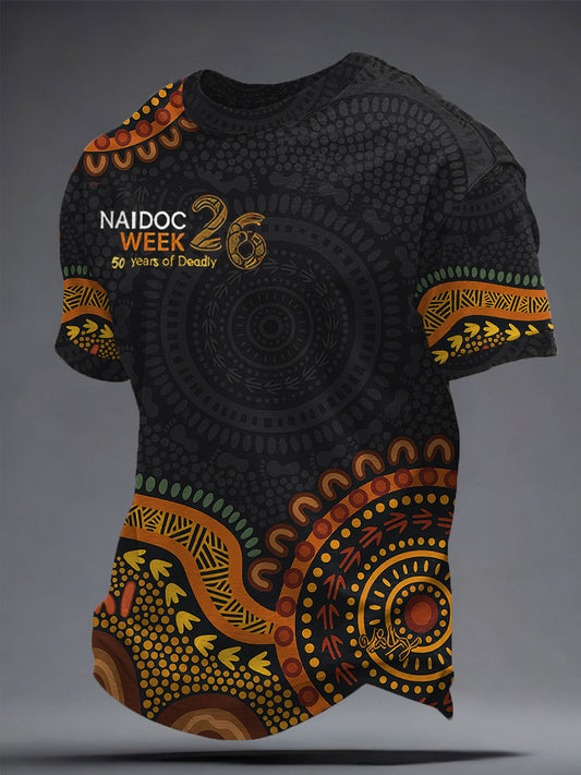 Men's AU Aboriginal Culture Art NAIDOC Week Printed T-shirt