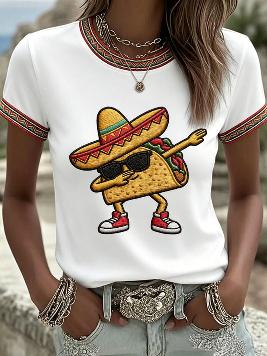 Women's Cinco de Mayo Print Casual T-Shirt