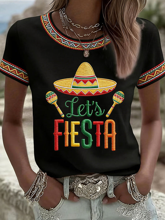 Women's Cinco de Mayo Print Casual T-Shirt
