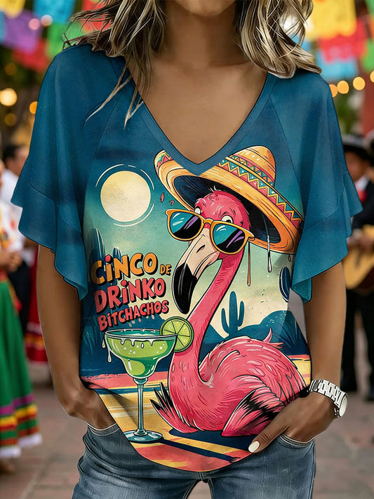 Women's Cinco de Mayo Print Casual T-Shirt