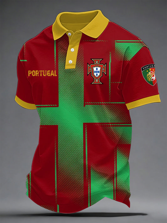 Men's Portuguese Football Print Casual Top