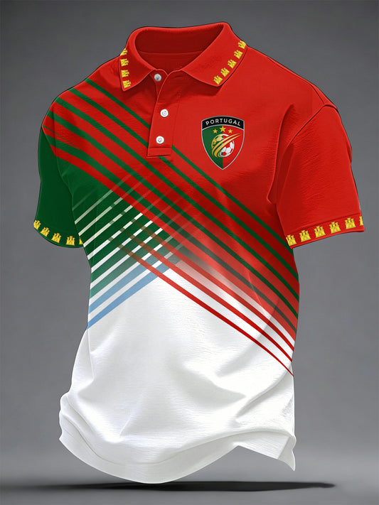 Men's Portuguese Football Print Casual Top