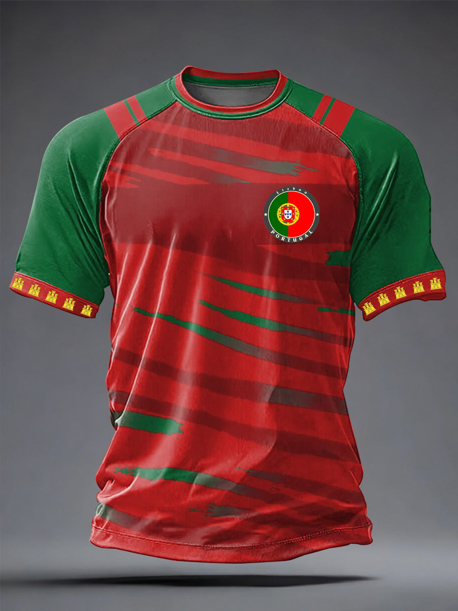 Men's Portuguese Football Printed Casual short sleeves t-shirt