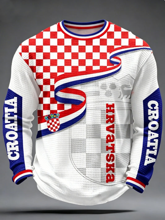 Men's Croatia  2026 Waffle Long Sleeve T-Shirt