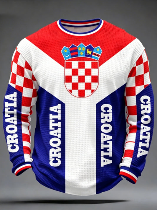 Men's Croatia 2026 Waffle Long Sleeve T-Shirt
