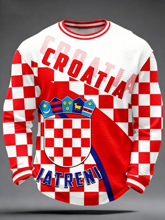 Men's Croatia  2026 Waffle Long Sleeve T-Shirt