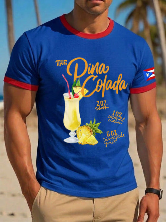 Men's Puerto Rico Piña Colada Printed T-shirt