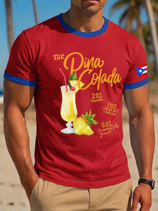 Men's Puerto Rico Piña Colada Printed T-shirt