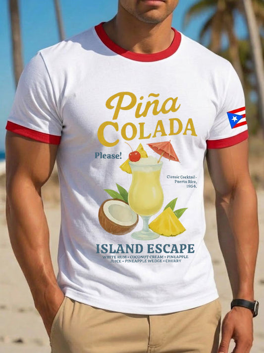 Men's Puerto Rico Piña Colada Printed T-shirt