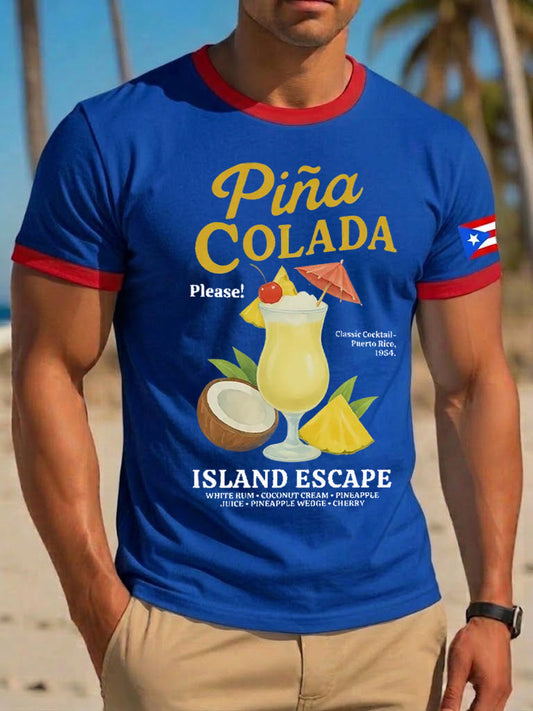 Men's Puerto Rico Piña Colada Printed T-shirt
