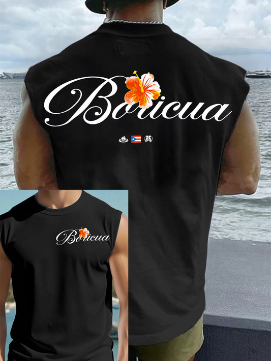 Men's Puerto Rico Print Vacation Vest Top