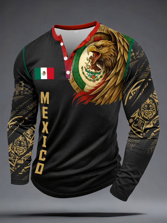 Men's Mexico Football Lover Printed Casual Tops