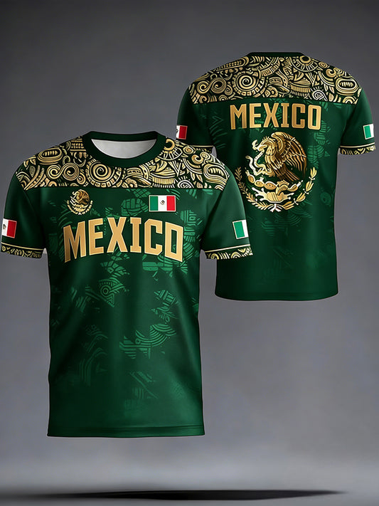 Men's Mexico Football Lover Printed T-shirt