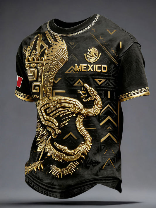 Men's Mexico Football Lover Printed T-shirt