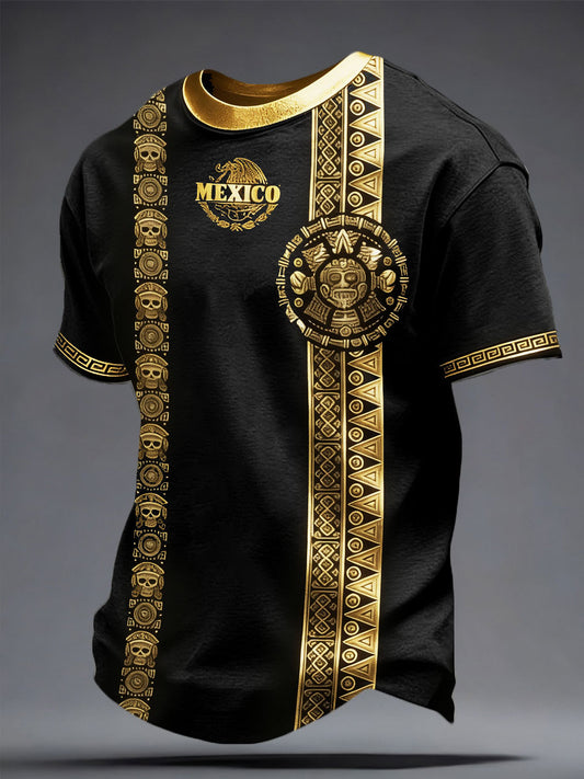 Men's Mexico Pride Football Lover Printed T-shirt