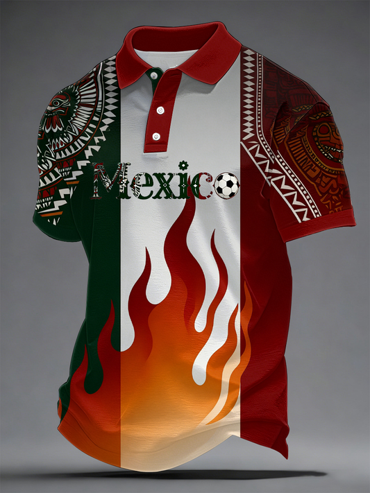Men's Mexico Baseball Lover Print polo shirt