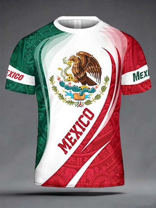 Men's Mexico Print Casual Tee
