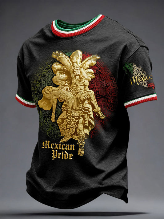Men's Mexico Pride Football Lover Printed T-shirt