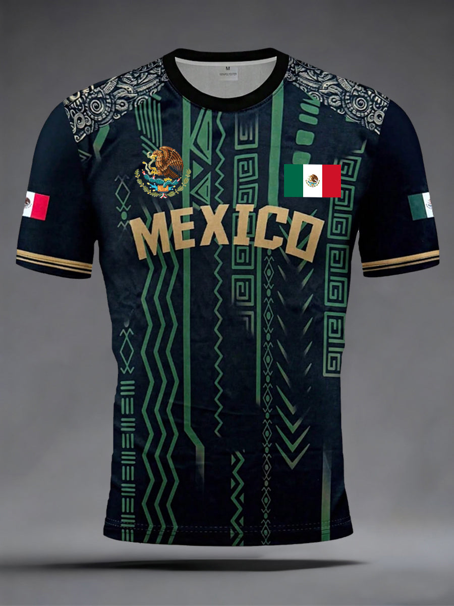 Men's Mexico Football Print Casual Tee