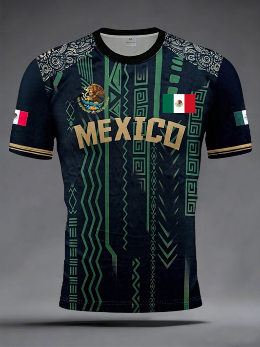 Men's Mexico Football Print Casual Tee