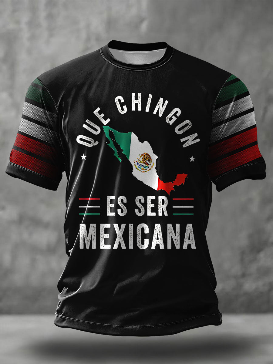 Men's Mexico Pride Football Lover Printed T-shirt