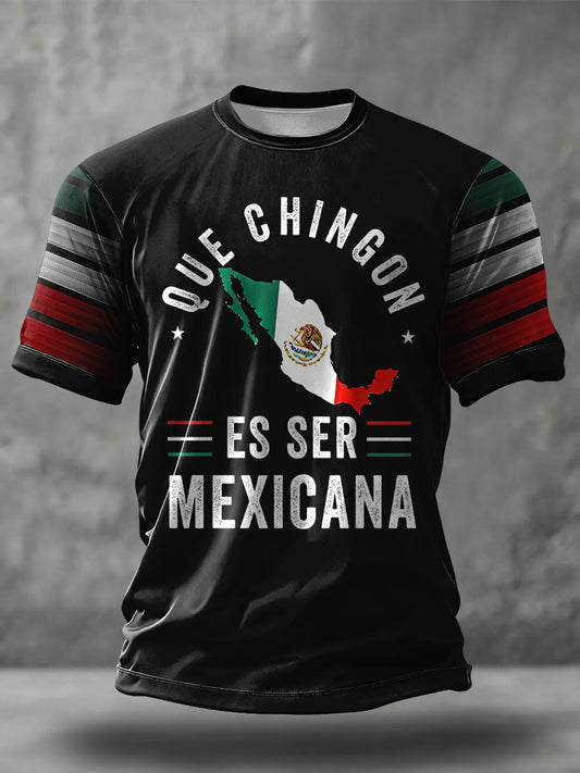 Men's Mexico Pride Football Lover Printed T-shirt