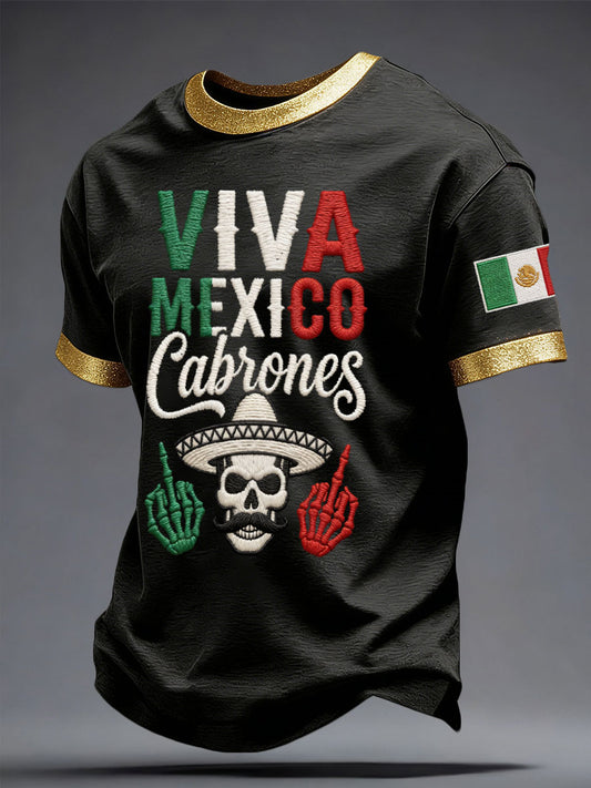 Men's Mexico Pride Football Lover Printed T-shirt