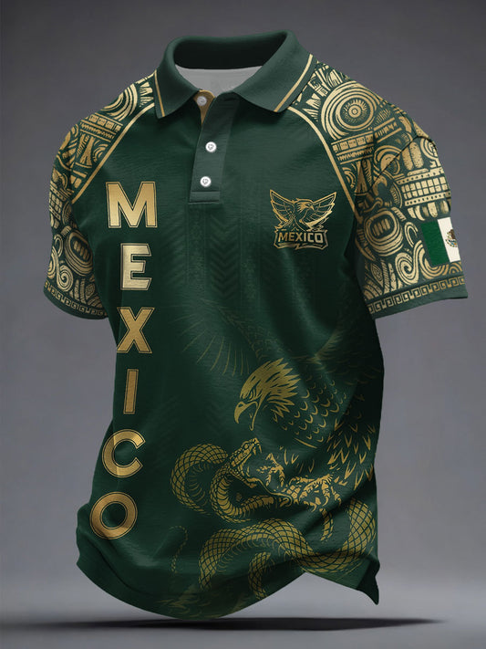 Men's Mexico Football Lover Printed Casual Tops