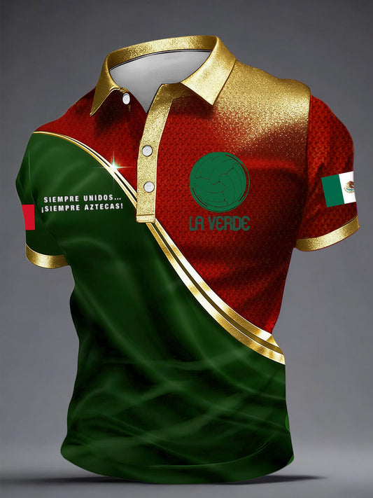 Men's Mexico Pride Football Lover Printed Casual Tops