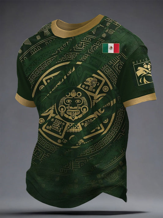 Men's Mexico Football Lover Printed T-shirt
