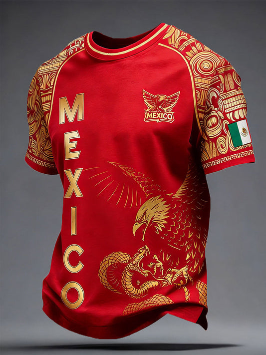 Men's Mexico Football Lover Printed T-shirt