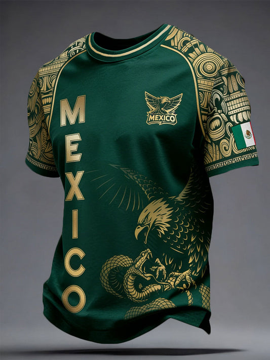 Men's Mexico Football Lover Printed T-shirt