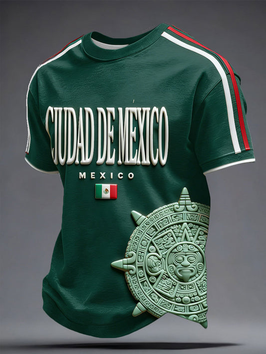 Men's Mexico Football Lover Printed T-shirt