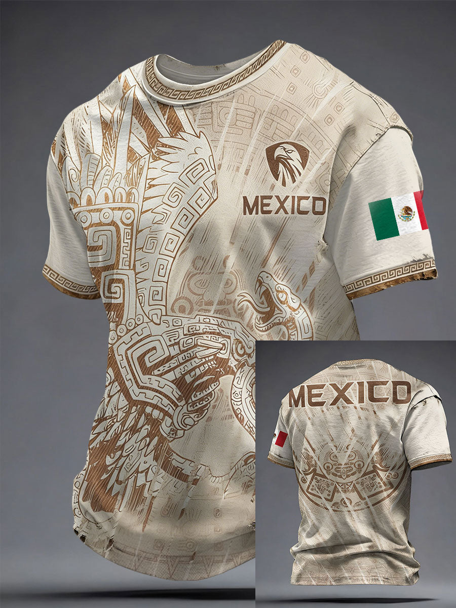 Men's Mexico Football Lover Printed T-shirt
