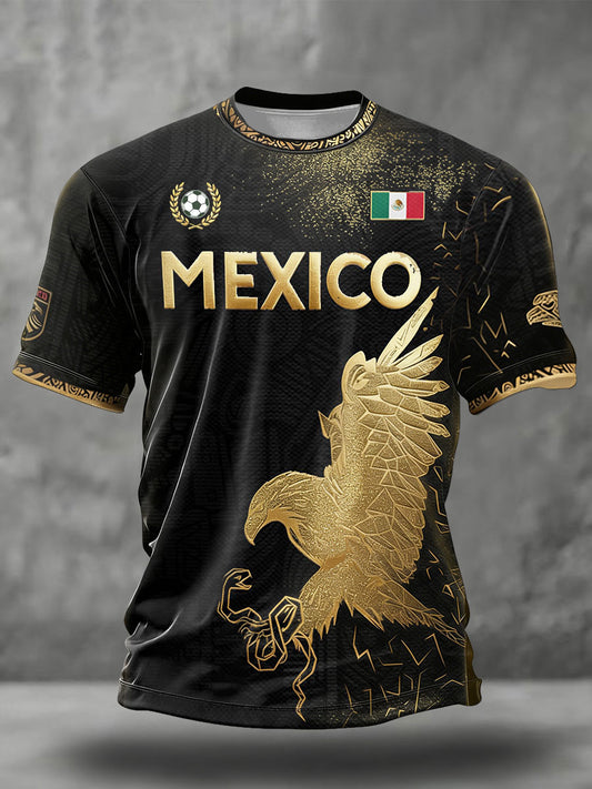 Men's Mexico Football Lover Printed T-shirt