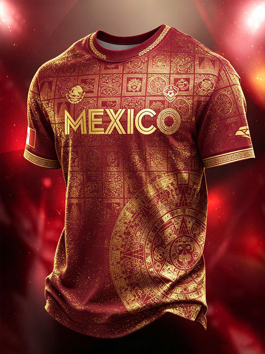 Men's Mexico Football Lover Printed T-Shirt