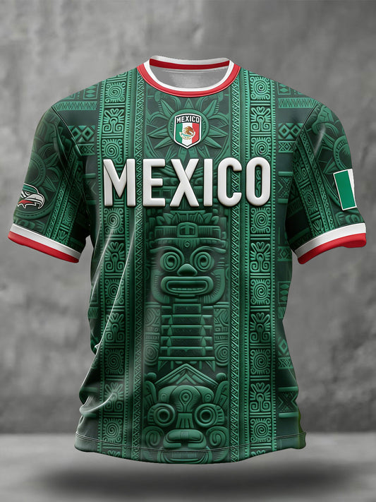 Men's Mexico Football Lover Printed T-shirt