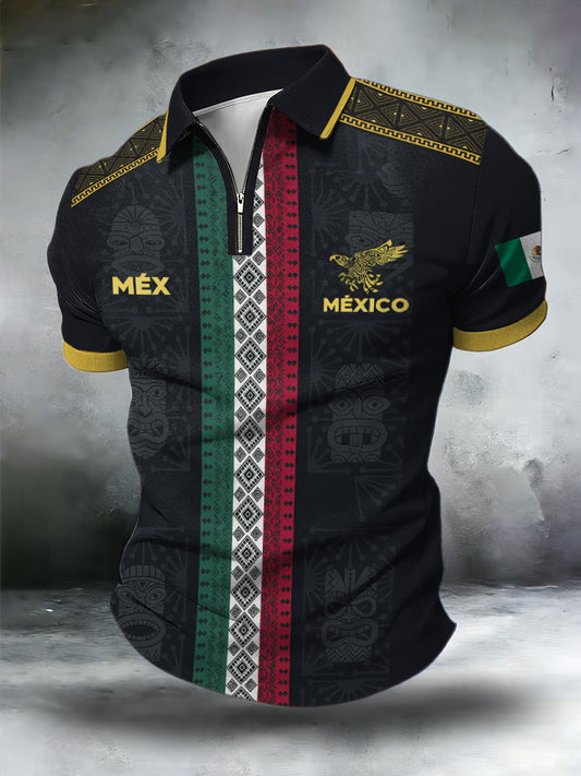 Men's Mexico Football Lover Printed Casual Tops