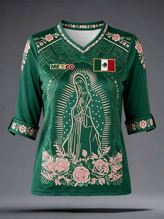 Women's Mexico Football Lover Printed T-Shirt
