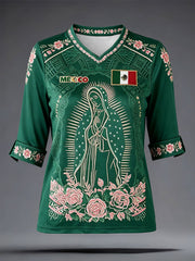 Women's Mexico Football Lover Printed T-Shirt