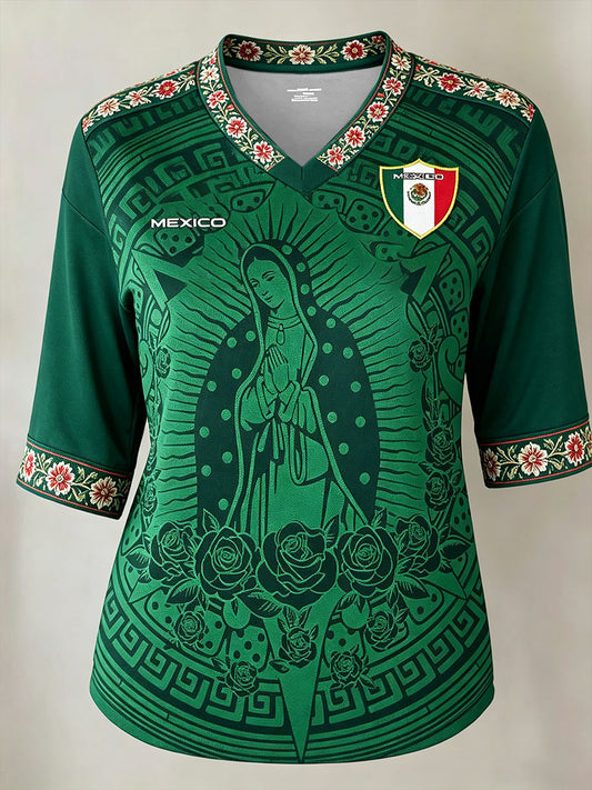 Women's Mexico Football Lover Printed T-Shirt