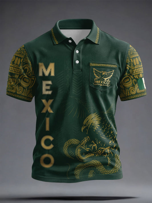 Men's Mexico Football Lover Printed Casual Tops