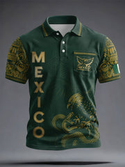 Men's Mexico Football Lover Printed Casual Tops