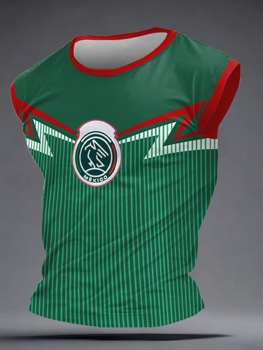 Men's Mexico Football Lover Printed Tank Tops