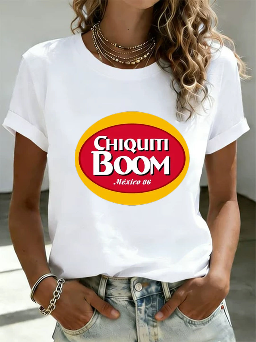 Women's Mexico Football Lover Funny Chiquitibum Printed T-Shirt