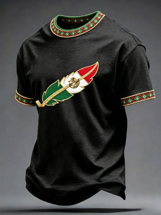 Men's Mexico Football Lover Art Printed T-shirt
