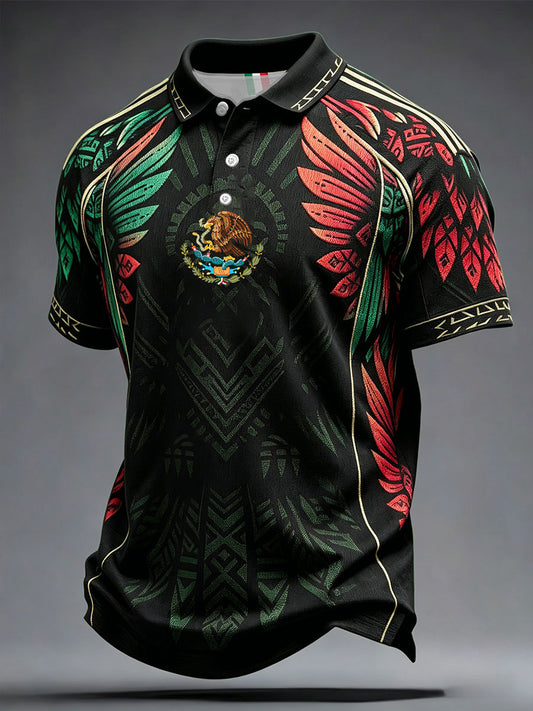 Men's Mexico Football Lover Art Printed Casual Tops
