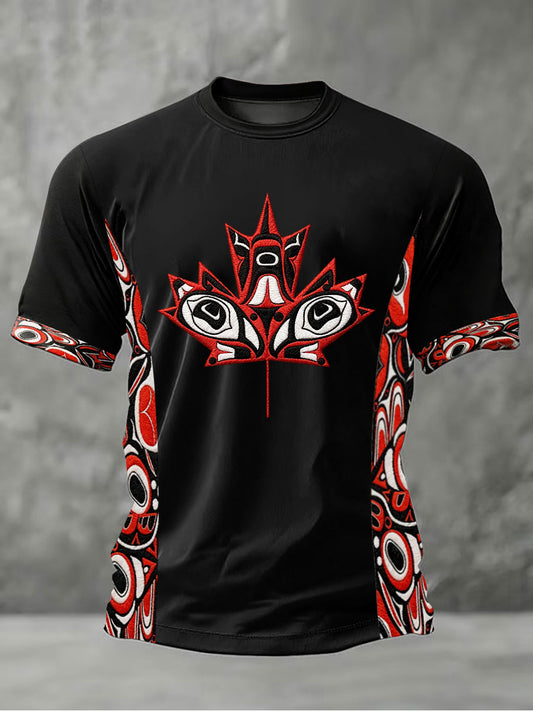 Men's Indigenous Print Casual T-shirt