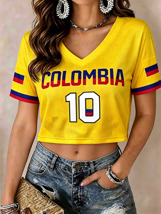 Women's Colombia V-Neck Crop Top