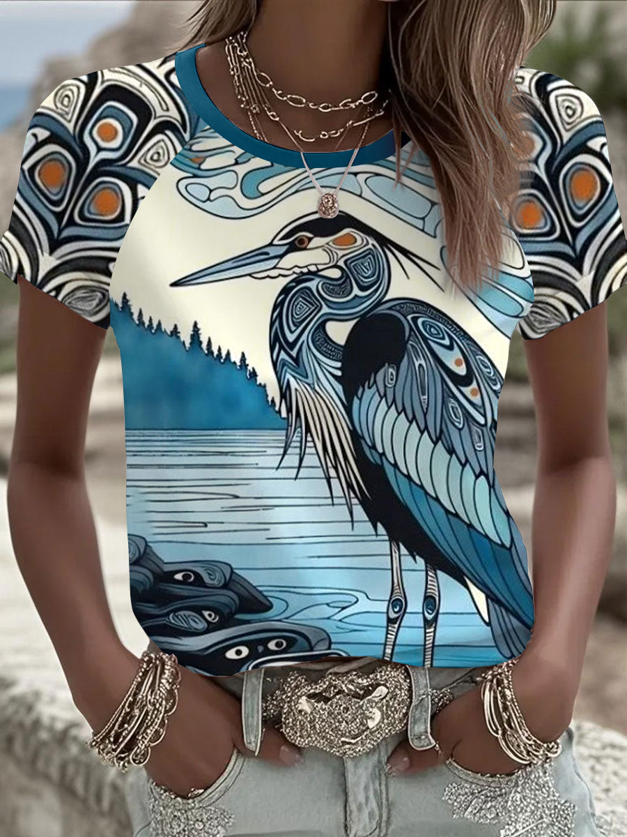 Women's Indigenous Print Casual Hoodie